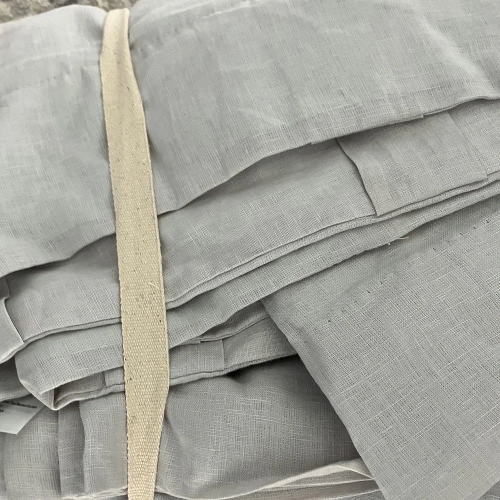Quince 96x84 European Linen Light Gray True Blackout Curtain Panel